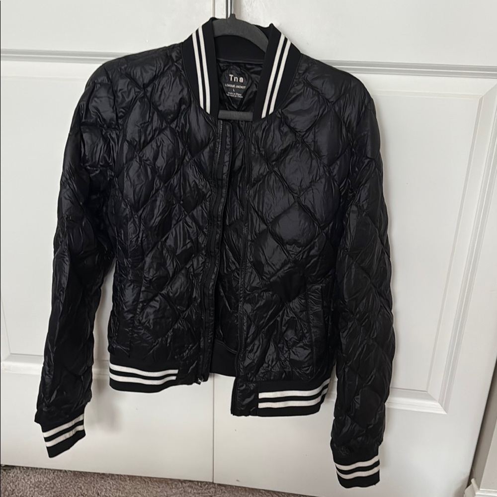 TNA Black Quilted Bomber Jacket